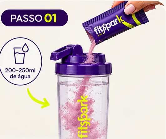 Passo 1: dilua 1 sachê em 200 a 250 ml de água